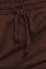 Wholesale Women's Soft Brushed Classic Drawstring Straight Leg Sweatpants - Chocolate Brown