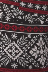 Wholesale Womens Holiday Print High Waist Fleece Lined Leggings - Black, Burgundy & White