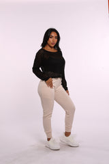 Wholesale Womens Off Shoulder Pullover Sweater - Black