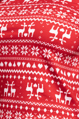 Wholesale Womens Holiday Print Fleece Lined Long Sleeve Top & Sweatpants Pajama Set - Red & White