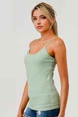 Wholesale Womens 2-Pack Rib Knit Cami Tank Tops - Green, Blue Avocados