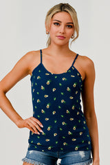 Wholesale Womens 2-Pack Rib Knit Cami Tank Tops - Green, Blue Avocados