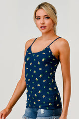 Wholesale Womens 2-Pack Rib Knit Cami Tank Tops - Green, Blue Avocados