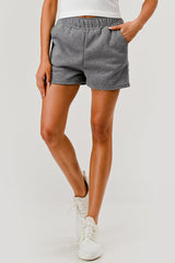 Wholesale Womens Soft Fleece Lined Cozy Sweat Shorts - Heather Gray