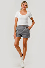 Wholesale Womens Soft Fleece Lined Cozy Sweat Shorts - Heather Gray