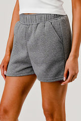 Wholesale Womens Soft Fleece Lined Cozy Sweat Shorts - Heather Gray