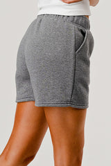 Wholesale Womens Soft Fleece Lined Cozy Sweat Shorts - Heather Gray