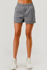 Wholesale Womens Soft Fleece Lined Cozy Sweat Shorts - Heather Gray