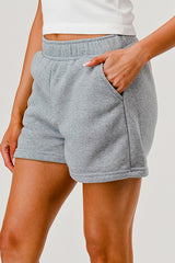 Wholesale Womens Soft Fleece Lined Cozy Sweat Shorts - Light Heather Gray