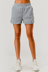 Wholesale Womens Soft Fleece Lined Cozy Sweat Shorts - Light Heather Gray