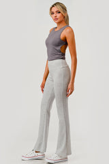 Wholesale Womens High Rise Buttery Soft Flare Pants - Light Heather Gray