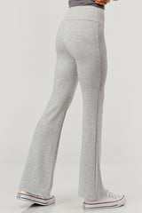 Wholesale Womens High Rise Buttery Soft Flare Pants - Light Heather Gray