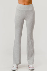 Wholesale Womens High Rise Buttery Soft Flare Pants - Light Heather Gray