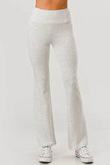 Wholesale Womens High Rise Buttery Soft Flare Pants - Heather Bone