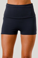 Wholesale Womens Pillowy Soft Fold Over Waist Shorts - Graphite