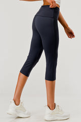 Wholesale Womens Pillowy Soft Fold Over High Waist Capri Leggings - Graphite