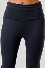 Wholesale Womens Pillowy Soft Fold Over High Waist Capri Leggings - Graphite