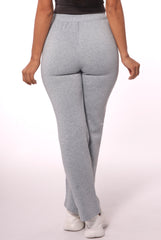 Wholesale Womens Fleece Lined Sweatpants with Bungee Cord Waist - Light Gray - S&G Apparel