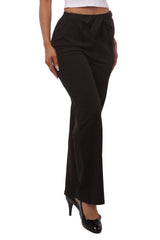 Wholesale Womens High Waist Straight Leg Pants With Waist Tie - Black - S&G Apparel