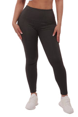 Wholesale Womens High Waist Tummy Control Sports Leggings - Charcoal - S&G Apparel