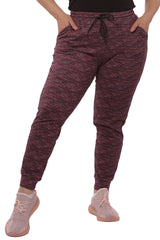 Wholesale Womens Plus Size Soft Brushed Fleece Lined Sweatpants - Burgundy Space Dye - S&G Apparel