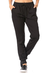 Wholesale Womens High Waist Joggers With Shoe Lace Tie - Black
