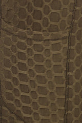 Wholesale Womens High Waist Honeycomb Textured Sports Leggings With Pockets - Dark Olive - S&G Apparel