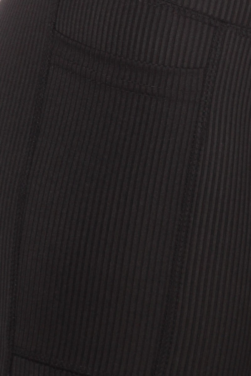 Women's Basic Rib Knit High Waist Slit Leggings Casual Solid Sheath Pants  for Split Black at  Women's Clothing store