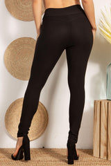 Wholesale Womens High Waist Sculpting Treggings With Front Welt Pockets - Black - S&G Apparel