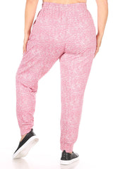 Wholesale Womens Plus Size Soft Brushed Fleece Lined Sweatpants - Pink Space Dye - S&G Apparel