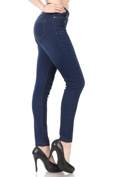 Wholesale Womens Skinny Jeans Jeggings Denim Pants - Dark Navy